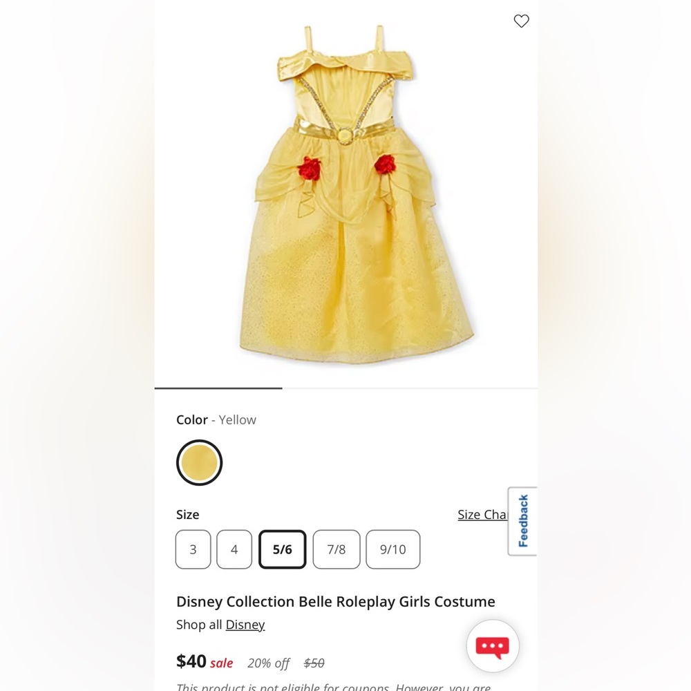 Practically new Disney Belle Dress, worn for photos